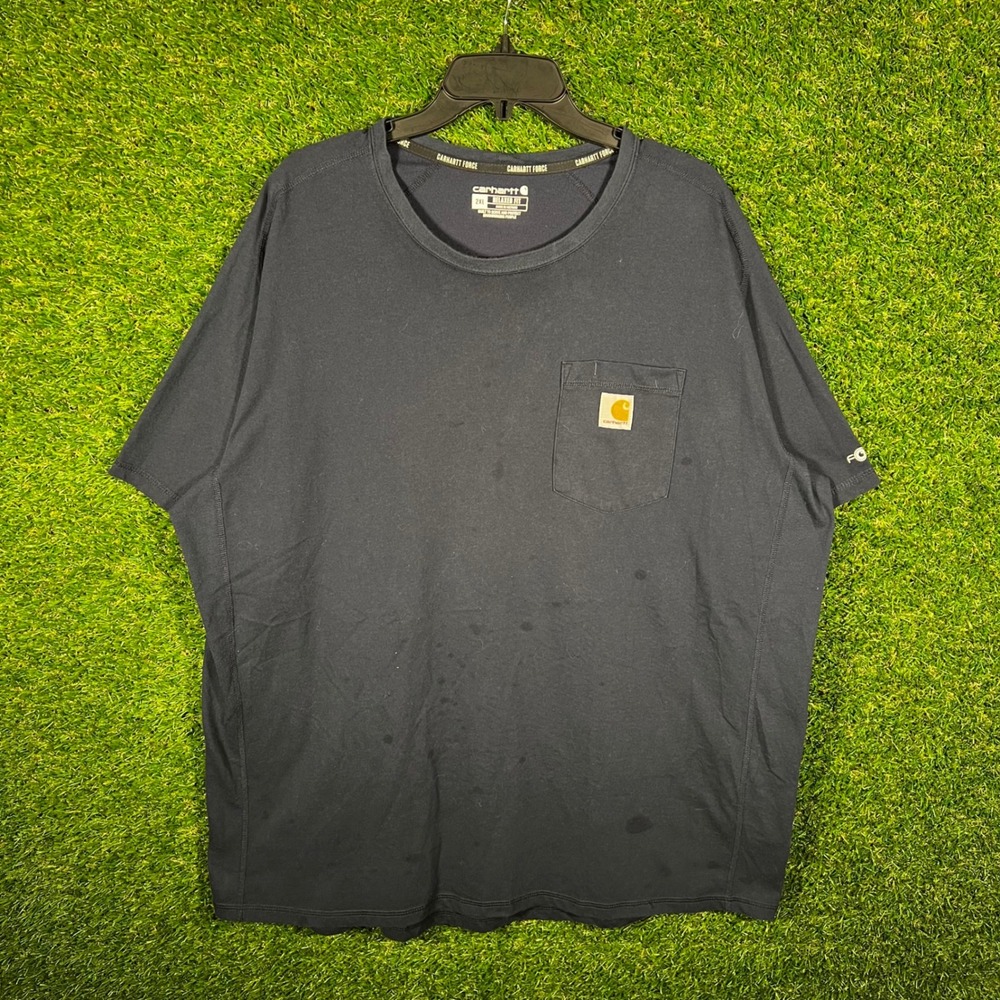 Carhartt Force Relaxed Fit Mens 2XL Navy Blue Pocket‎ T-Shirt Workwear